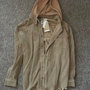 NWT , hooded corduroy jacket , XL